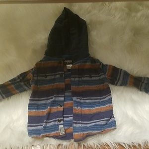 Hooded button down toddler shirt